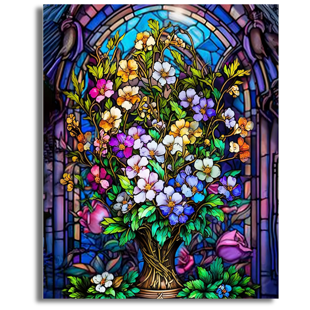 Stained Glass Bloom - Paint By Numbers