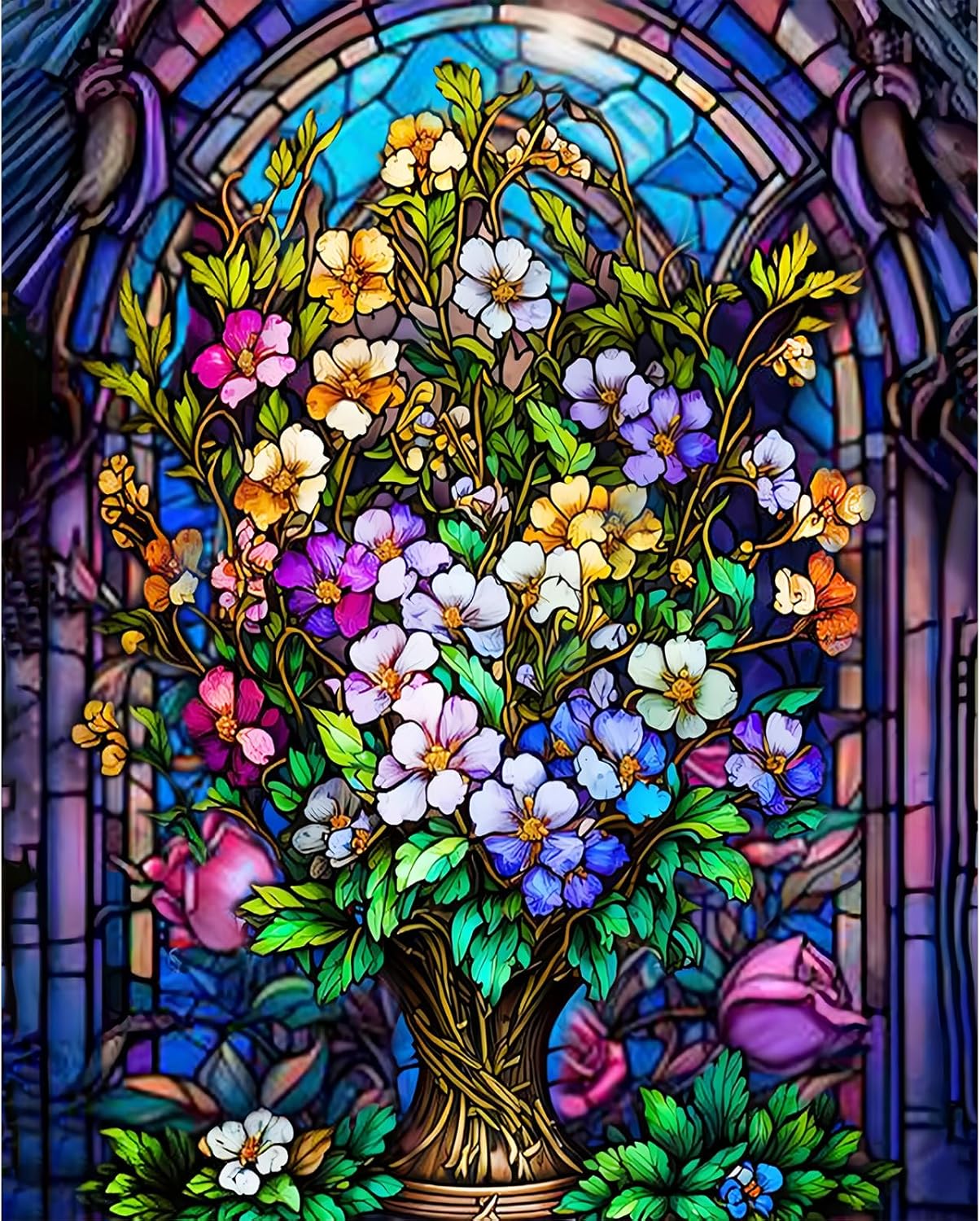 Stained Glass Bloom - Paint By Numbers