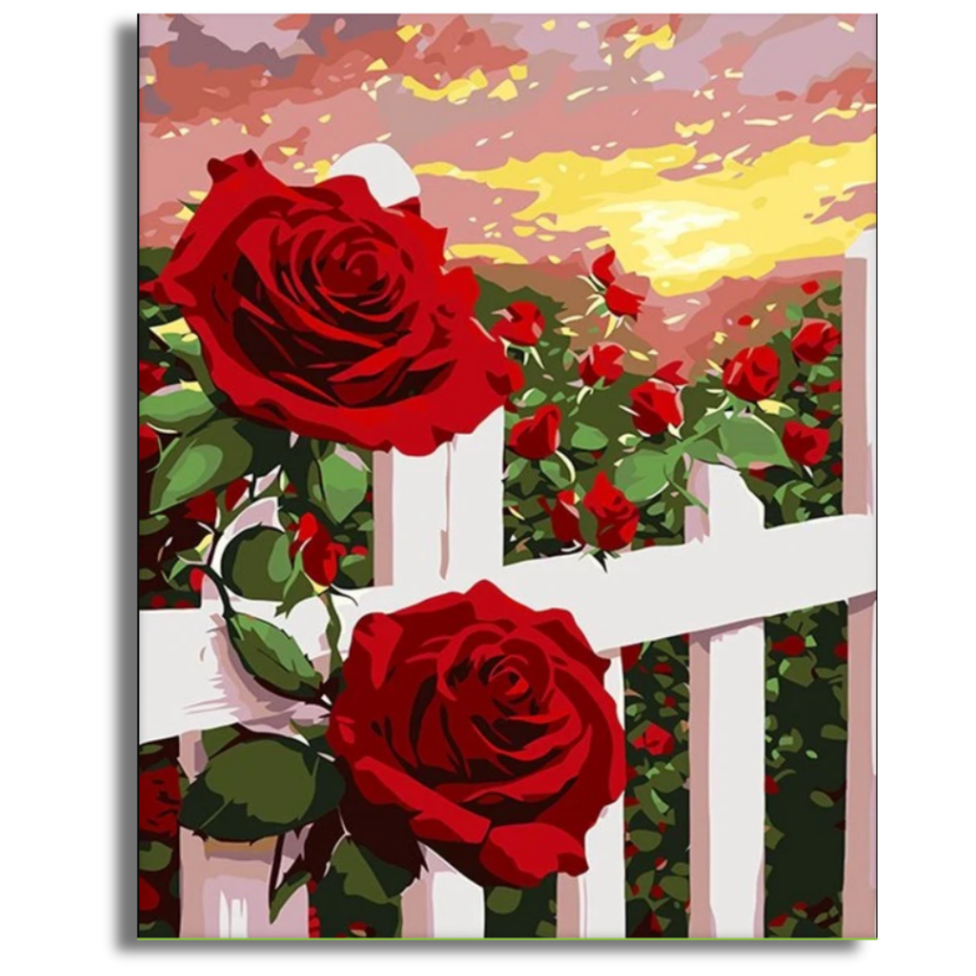 Bound by Roses at Sunset - Paint By Numbers