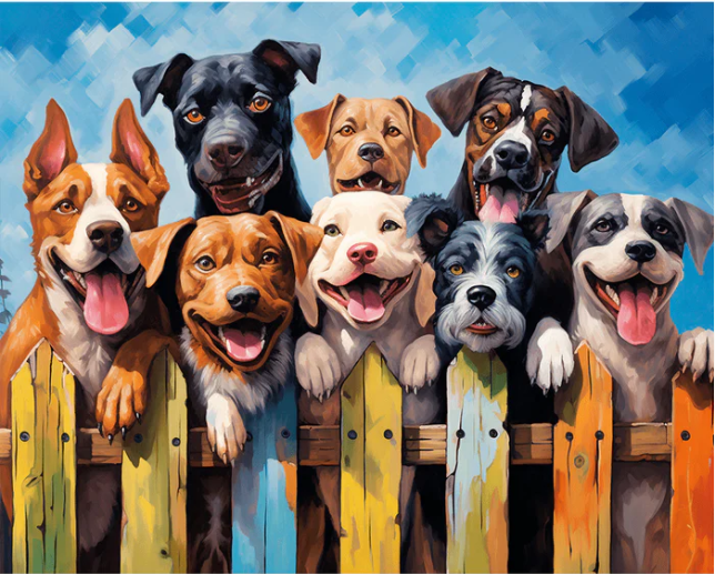 Happy Tails and Wagging Smiles - Paint By Numbers