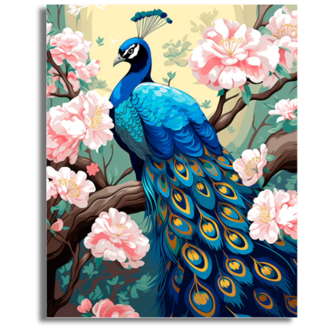 Peacock in Bloom - Paint By Numbers