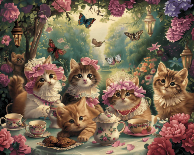 Purrfect Tea Party - Paint By Numbers