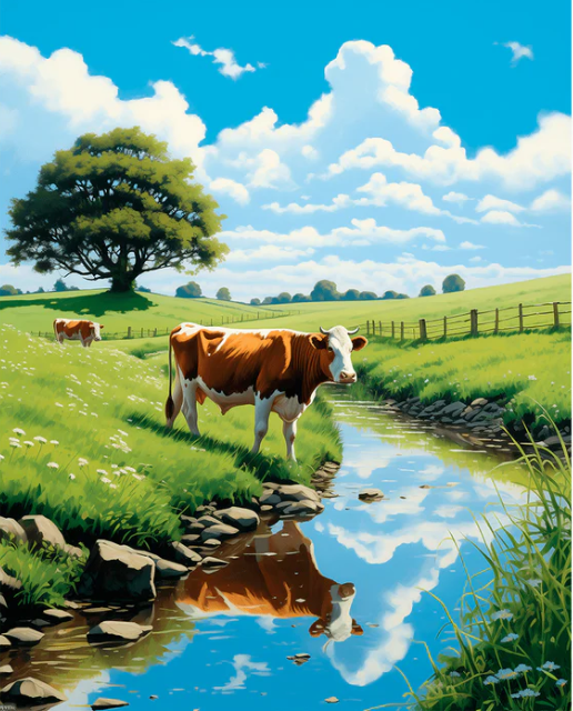 Riverside Grazing - Paint By Numbers