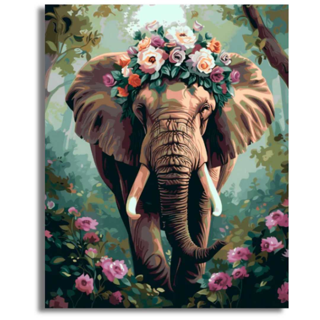 Elephant Blossom - Paint By Numbers