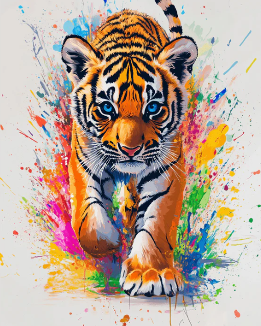Neon Tiger - Paint By Numbers
