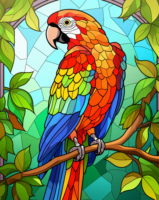 Chromatic Parrotrait - Paint By Numbers
