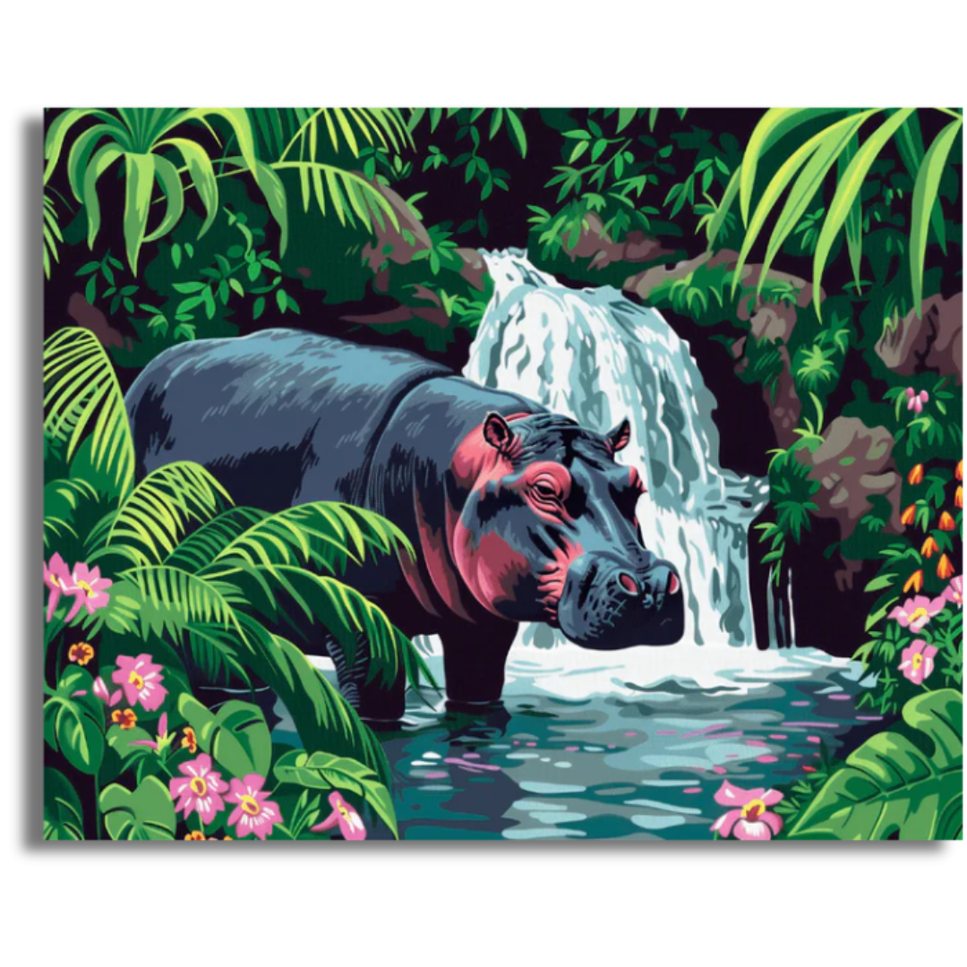Serene Hippo - Paint By Numbers