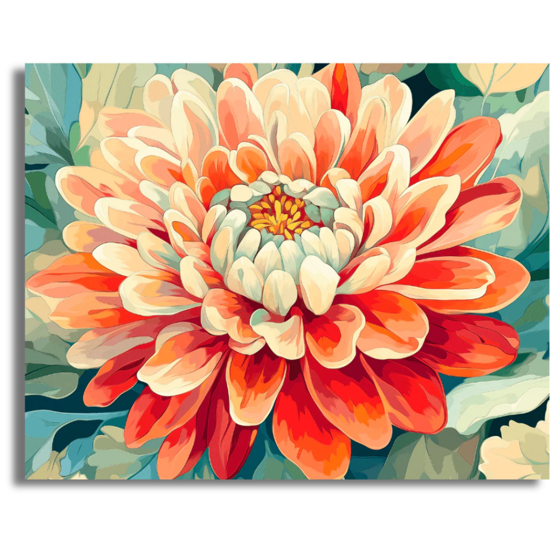 Chrysanthemum Glow - Paint By Numbers