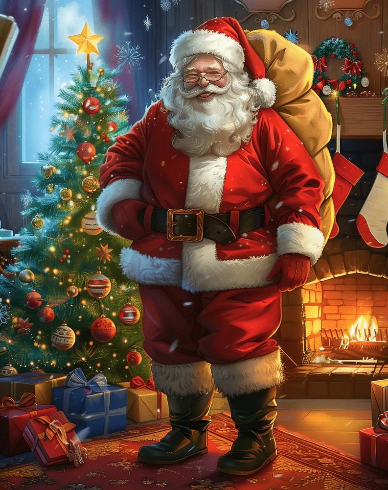 Santa by the Hearth - Paint By Numbers