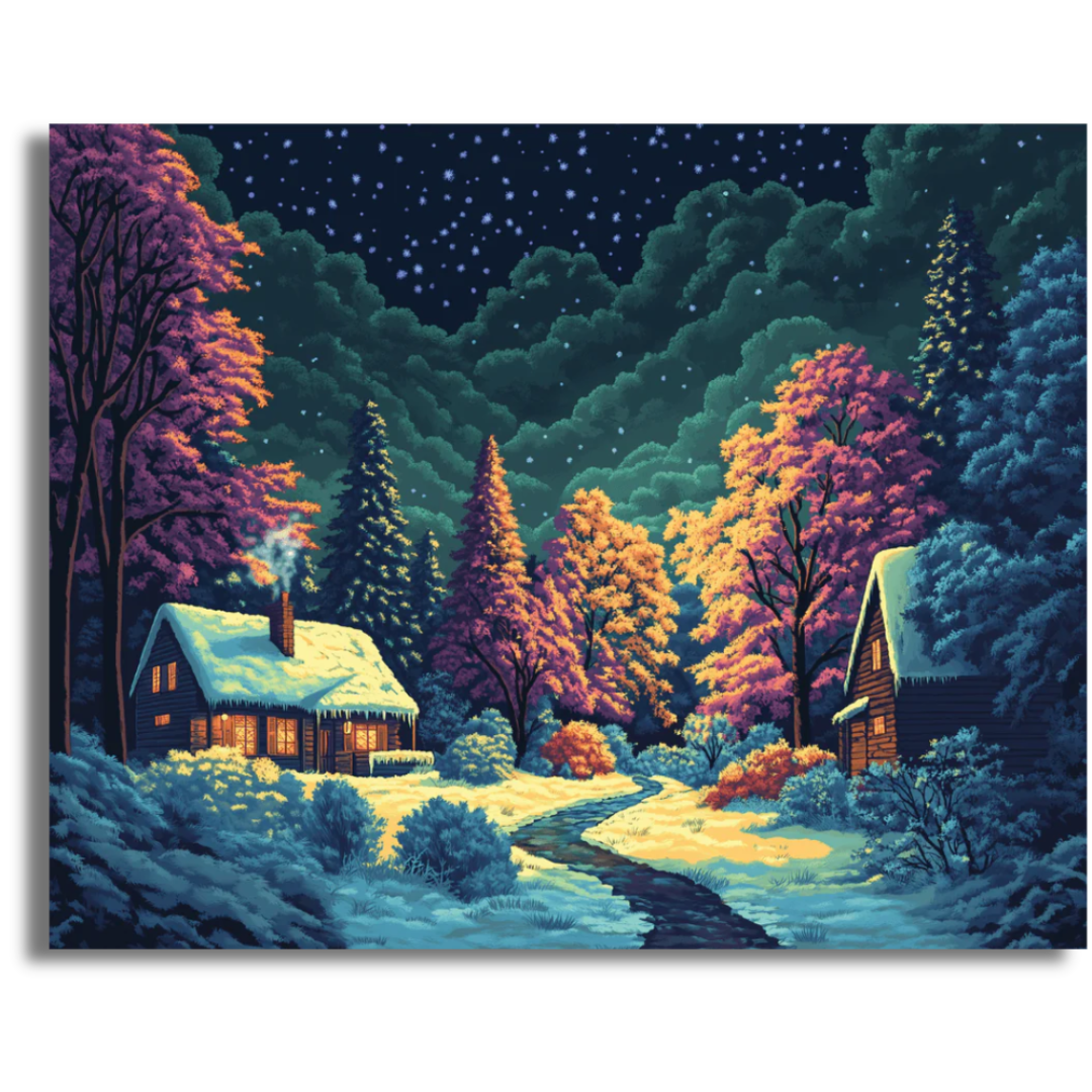 Starry Winter Night - Paint By Numbers