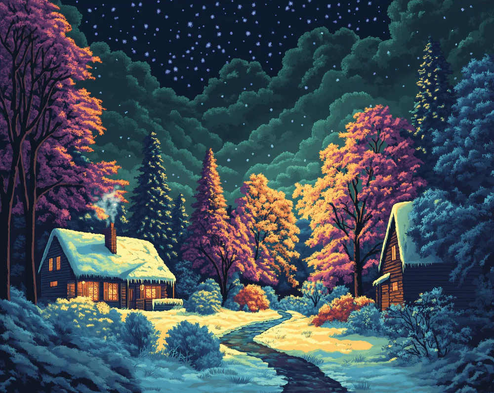 Starry Winter Night - Paint By Numbers
