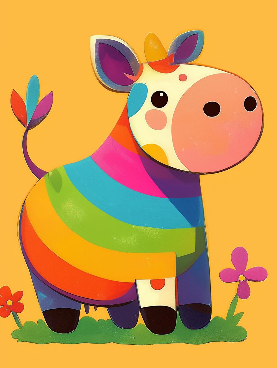 Rainbow Moo - Paint By Numbers