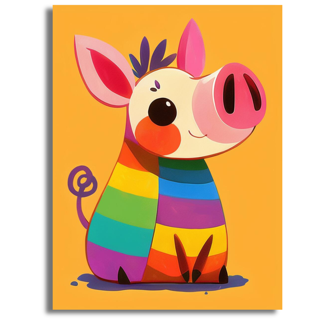 Colorful Piglet - Paint By Numbers