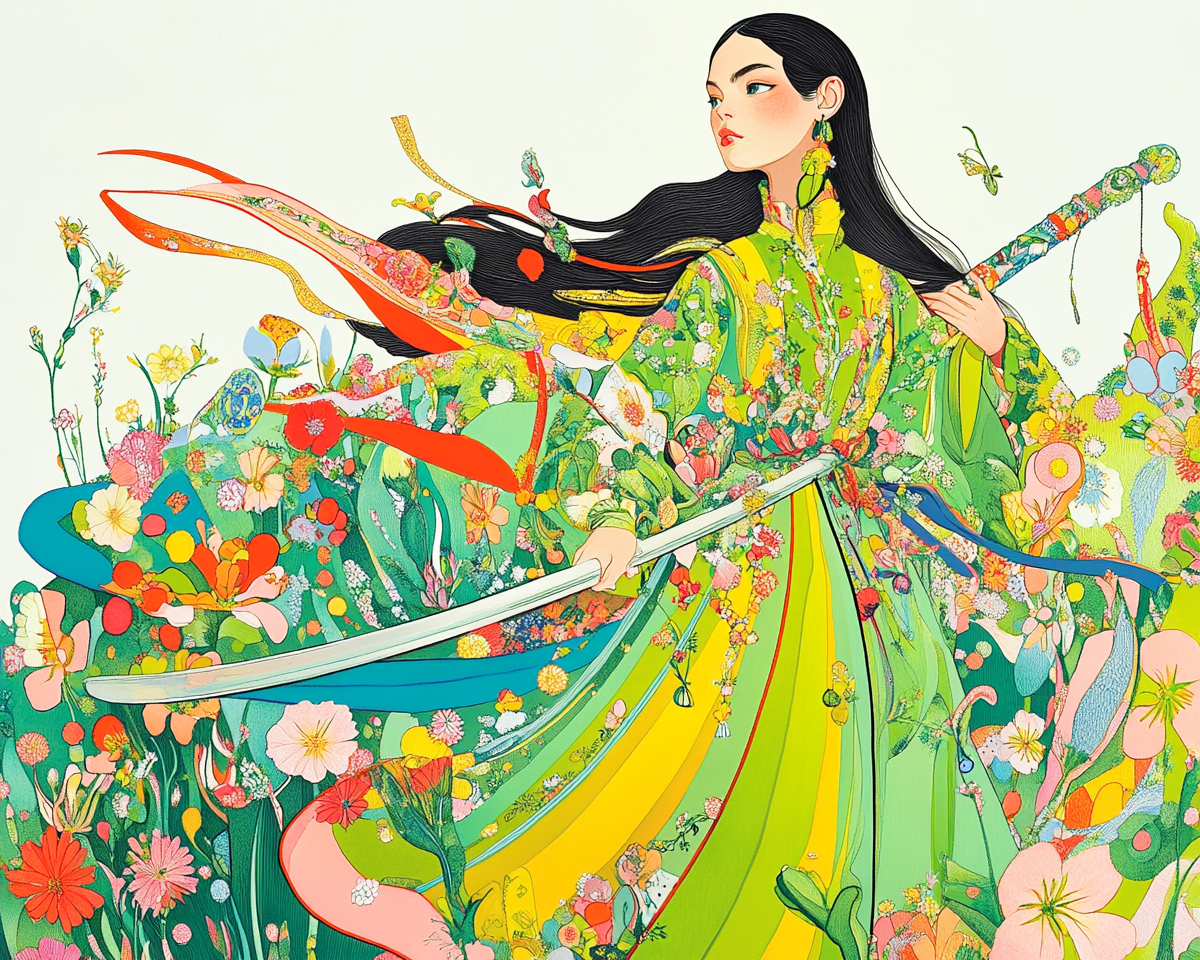 Sword of Blossoms - Paint By Numbers