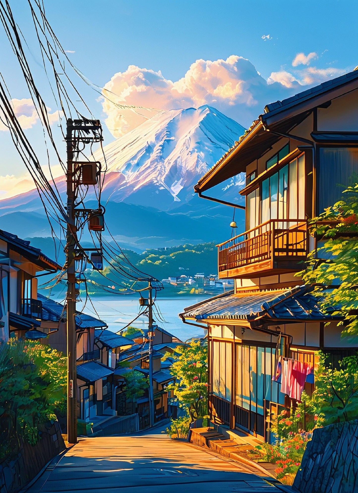 Mount Fuji's Golden Hour - Paint By Numbers