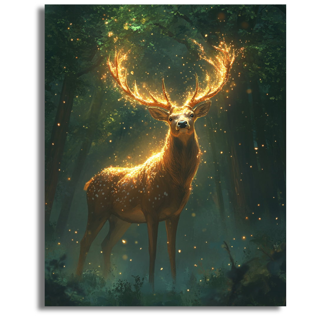 Glow of the Enchanted Stag- Paint By Numbers