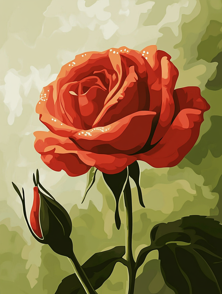 Rose Ember- Paint By Numbers