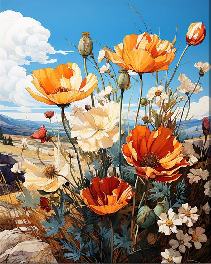 Golden Bloom- Paint By Numbers