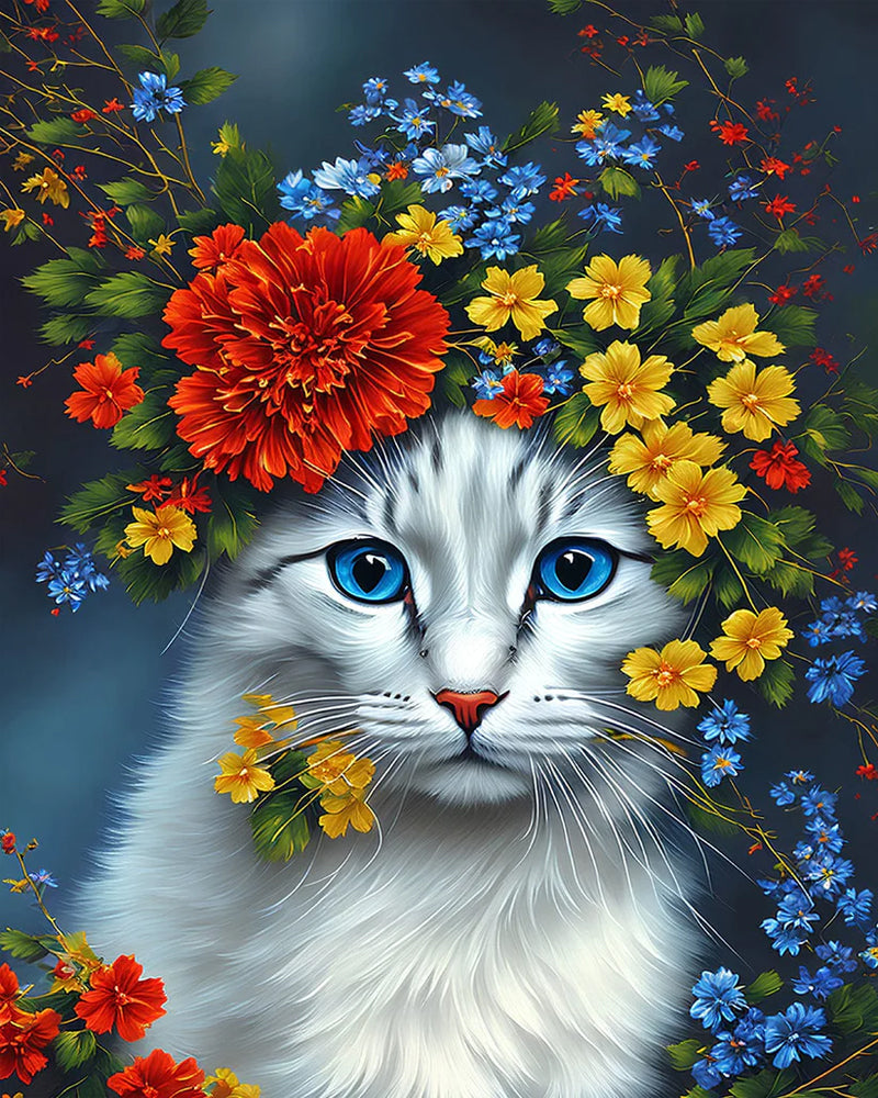 Floral Feline- Paint By Numbers