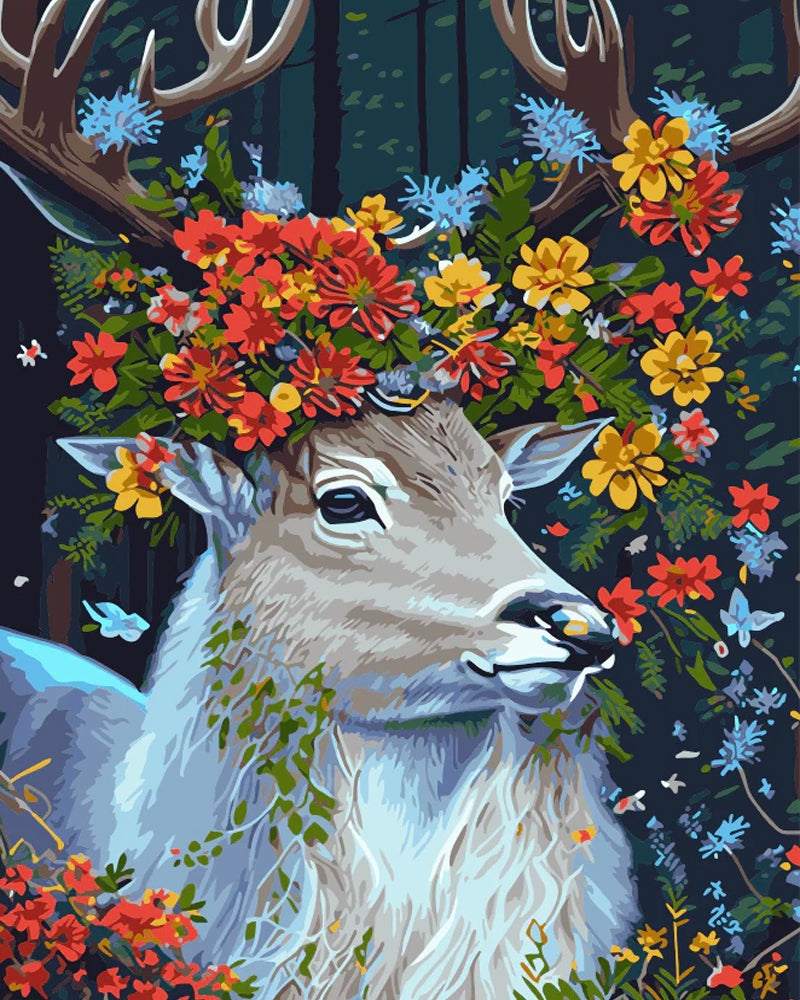 Antlered Blossom - Paint By Numbers