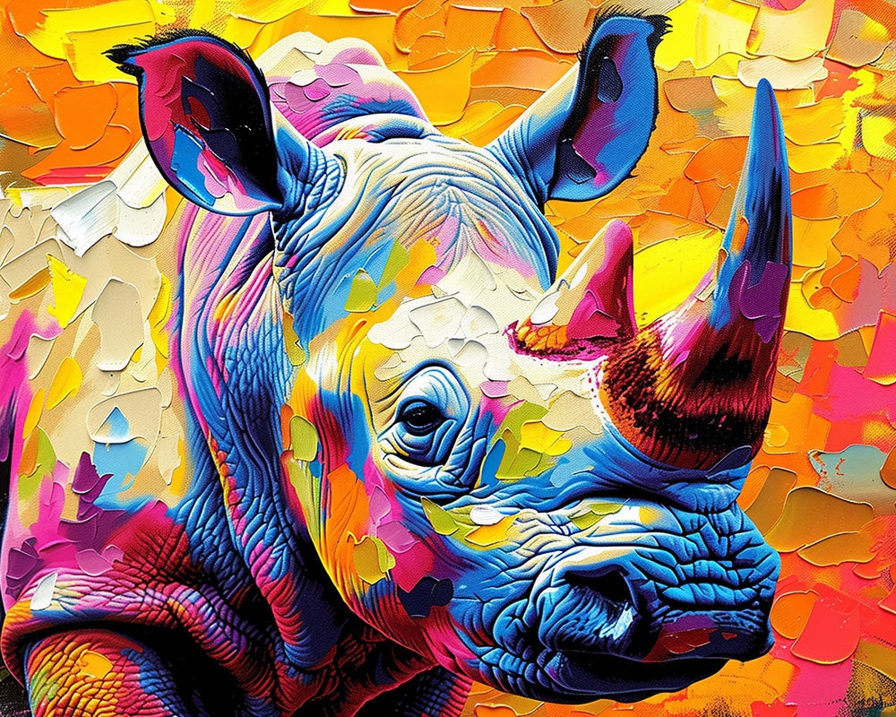 Rhino Radiance - Paint By Numbers