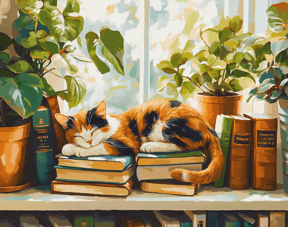 Dreams Among Books- Paint By Numbers