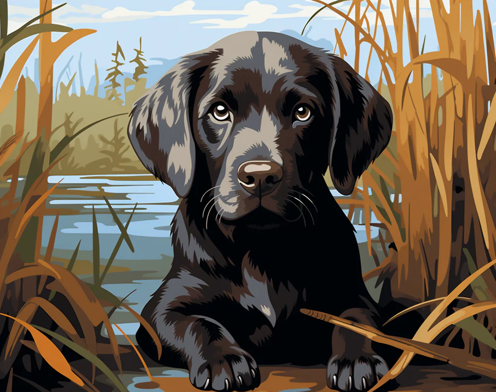 Paws by the Water- Paint By Numbers