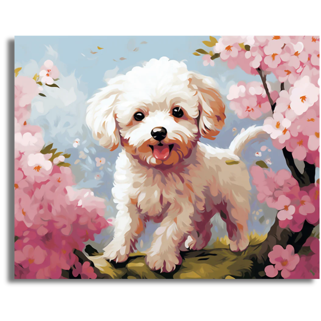 Springtime Pup- Paint By Numbers