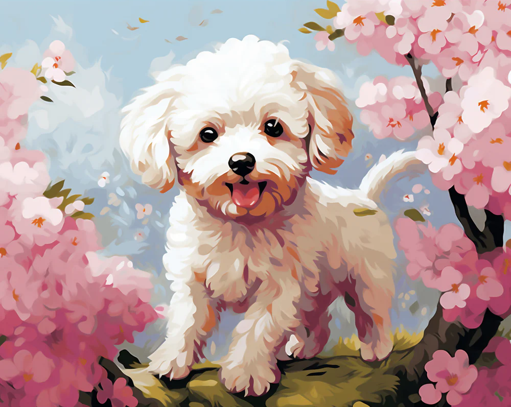 Springtime Pup- Paint By Numbers