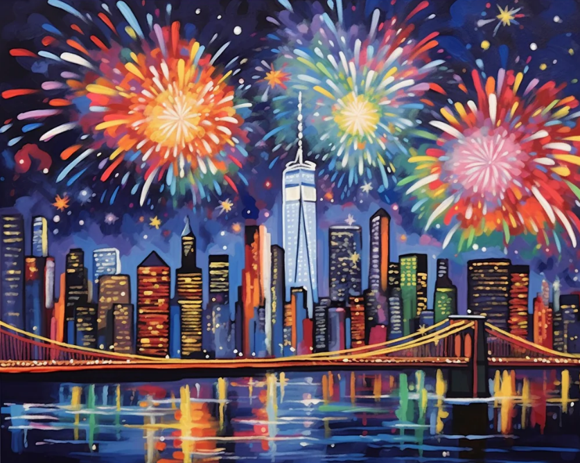 City of Lights and Fireworks- Paint By Numbers