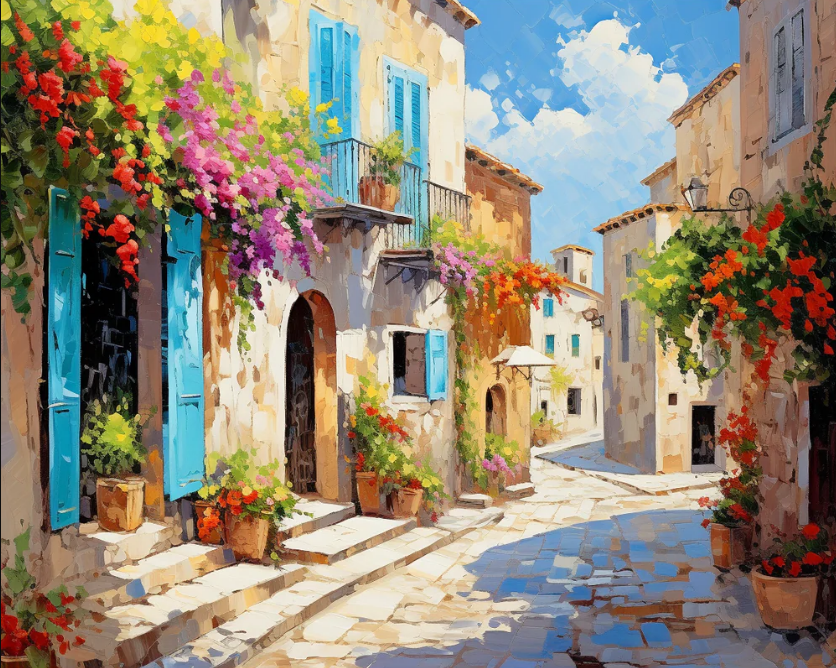 Sunlit Streets- Paint By Numbers