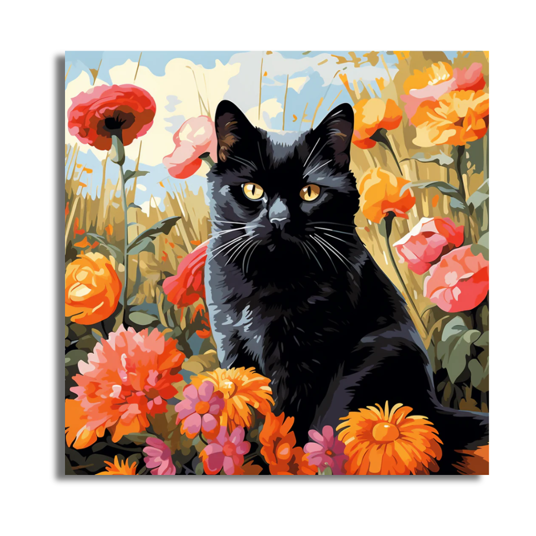 The Watchful Kitty- Paint By Numbers