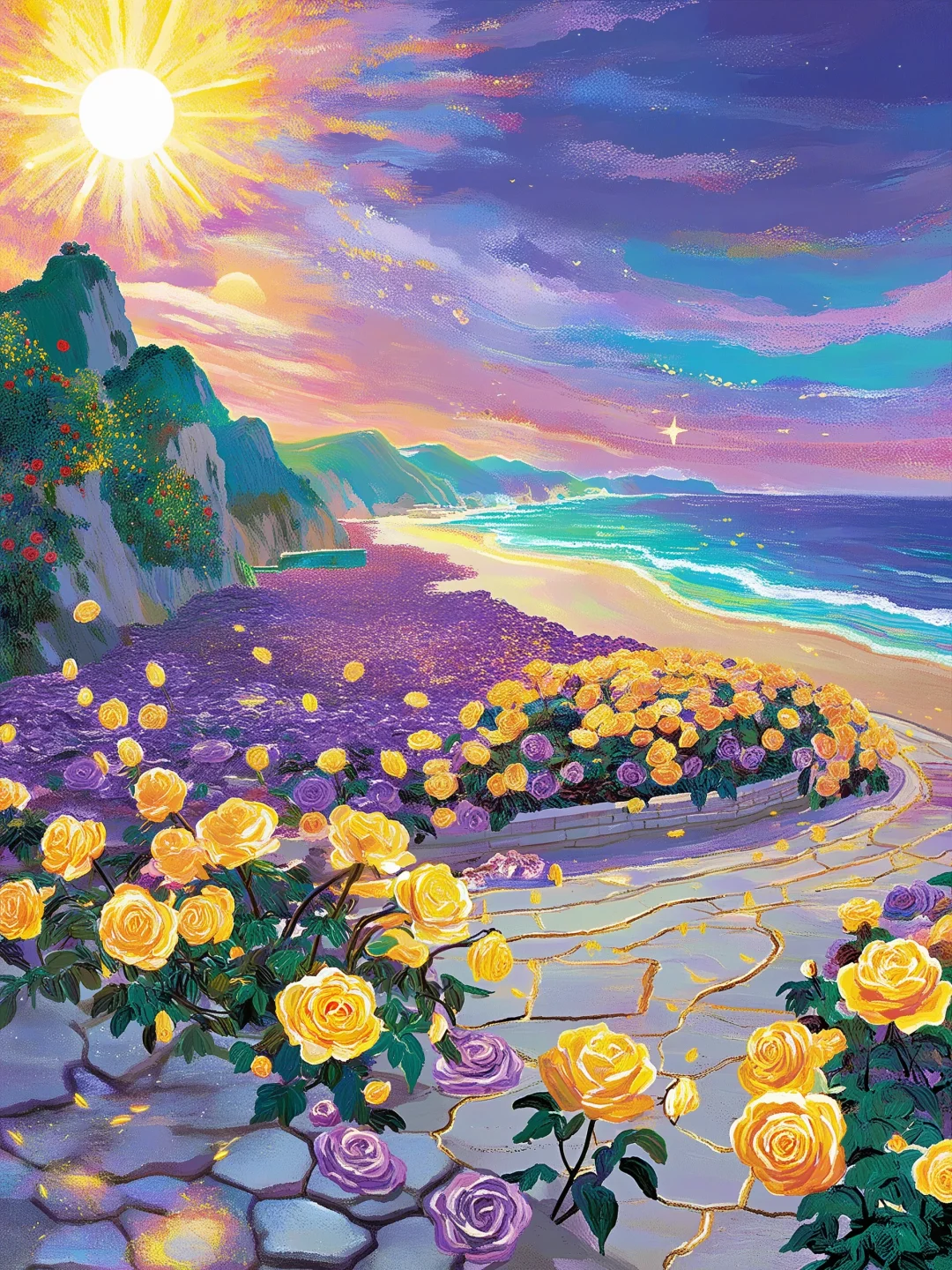 Rose by the Sea- Paint By Numbers