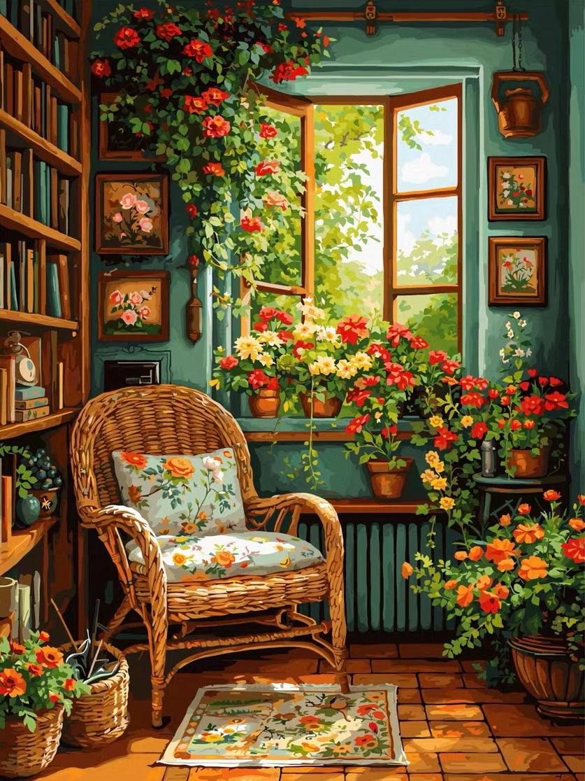 Petals and Pages- Paint By Numbers
