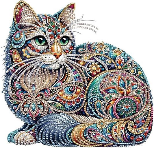 Regal Cat of Jewels - Diamond Painting