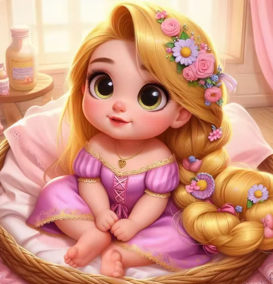 Baby Rapunzel's Charm-Diamond Painting