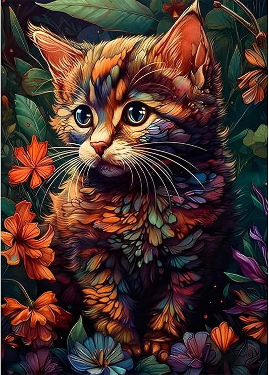 Floral Feline - Diamond Painting