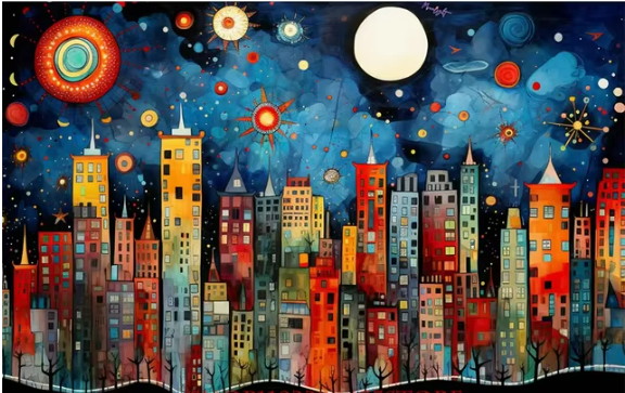 Starlit Metropolis - Diamond Painting