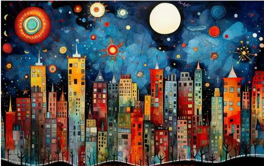 Starlit Metropolis - Diamond Painting