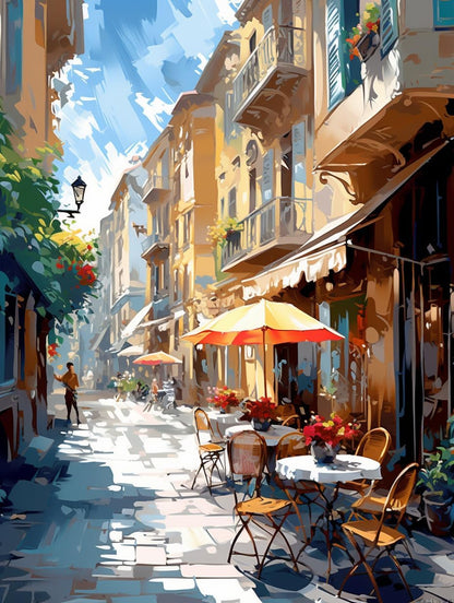 Sunny Street Stroll - Paint By Numbers