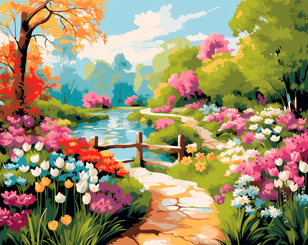 Blossom Bridge - Paint By Numbers