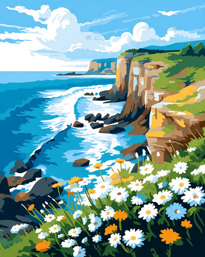 Oceanview Daisies - Paint By Numbers