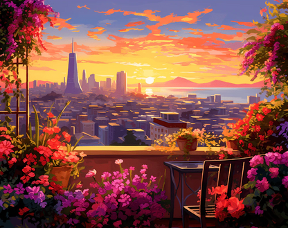 Sunset in the Citye - Paint By Numbers