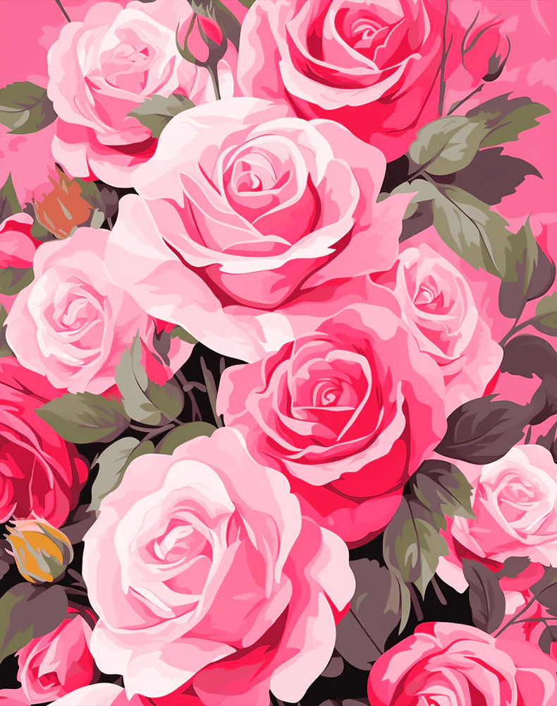 Rosy Elegance - Paint By Numbers