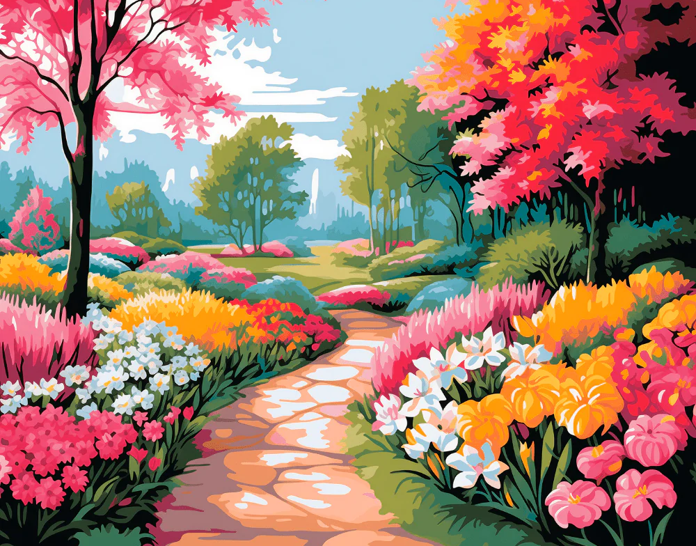 The Flower Trail - Paint By Numbers