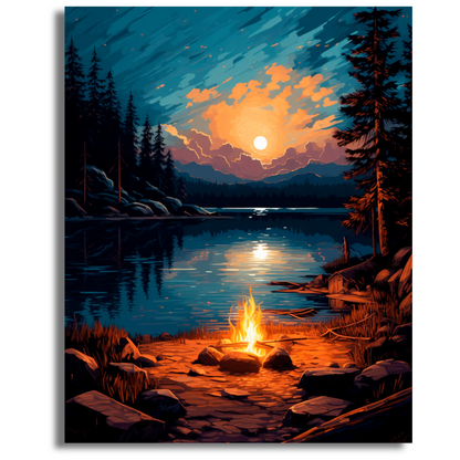 Moonlit Campfire - Paint By Numbers