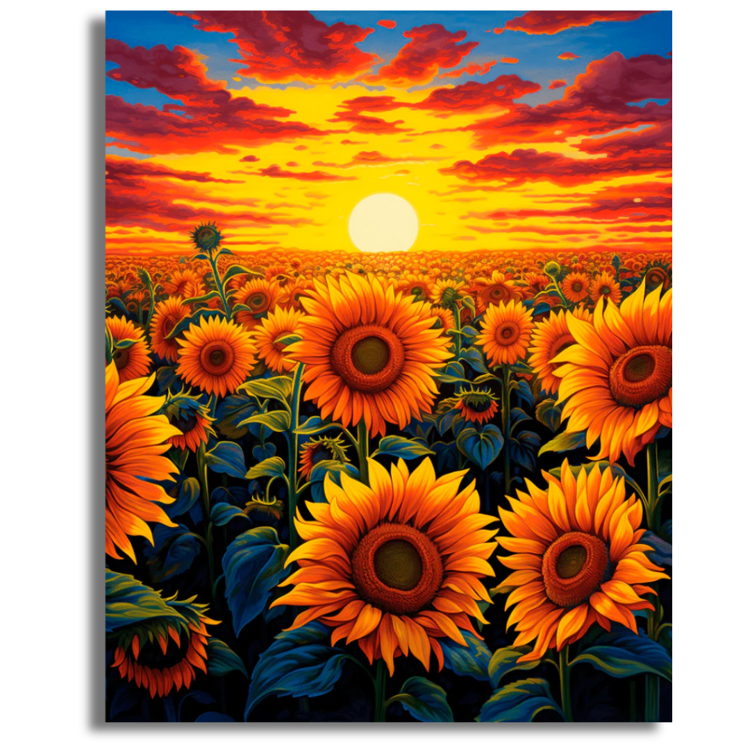 Blazing Sunflowers - Paint By Numbers