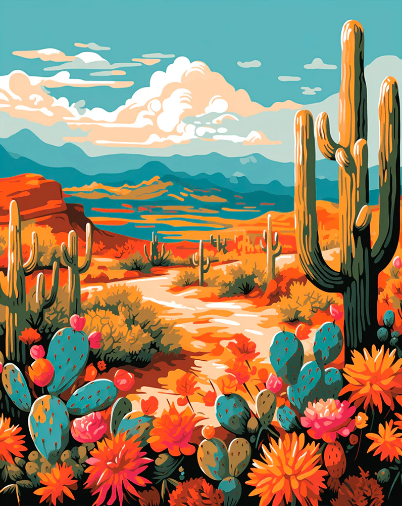 Desert Blooms - Paint By Numbers