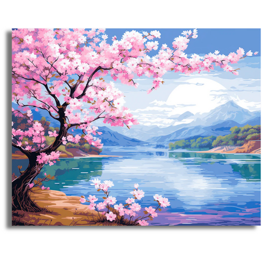 Serenity Under Sakura - Paint By Numbers