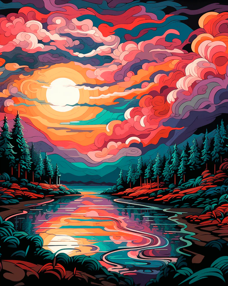 Vivid Sundown - Paint By Numbers